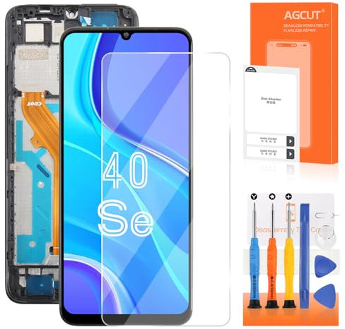LCD Display per TCL 40SE - LCD Schermo per TCL 40SE Touchscreen Digitizer per T610K T610K2 T610P T610P2 Full Assemblaggio con Telaio Schermo di ricambio (Nero)