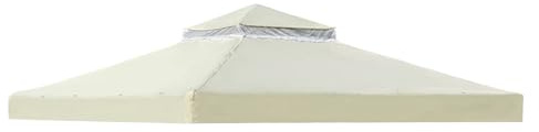 Toile de Rechange pour Pavillon de Jardin, Toile pour Tonnelle 3x3 m, Imperméable et Anti-UV Housse de Remplacement pour Pavillon, Structure à Double Toit, Polyester 300D avec Revêtement PA