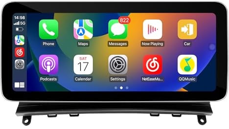 Android Auto Retrofit Kit für Mercedes W204 C204 S204 NTG4 Upgrade 10.25 Touchscreen Wireless CarPlay Android 14 Apps Navigation Netflix Spotify Facebook YouTube Reverse Camera Screen Mirror (64GB)