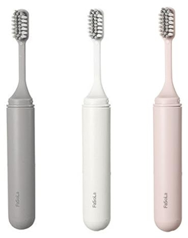 Lot de 3 Brosse à Dents de Voyage Pliante, Brosse à Dent Souple Portable, Soins Dentaires Adultes et Enfants, Brosses à Dents Manuelles pour Voyage, Camping, Randonnée(Blanc, Rose, Gris)