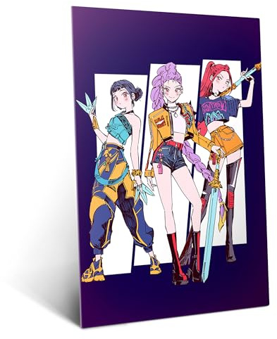 Displate Metallposter KPop Demon Hunters Wandbild - Icons of the Screen - HUNTR/X Pop Stars Girls - Huntrix Kpop Geschenk - Premium Wanddekoration Wand Deko Wohnzimmer Film Poster - 32 x 45 cm