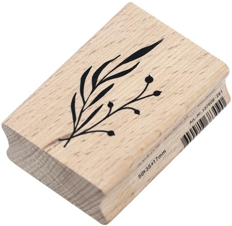 Artoz Holzstempel für Scrapbooking, Floral Winter Design, 50 x 35 x 17mm, Buche - individuelle Kunstwerke auf verschiedensten Materialien