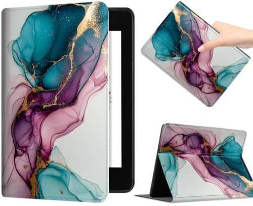 Case for Amazon Kindle Paperwhite 4 (10th Gen, 2018, 6), Smart Folio Cover with Adjustable Stand, Auto Sleep/Wake, Slim PU Leather Protective Case for Kindle Paperwhite 2018, Golden Marble