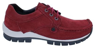 Wolky Seamy Fly Halbschuh 0473411-553, Antique Nubuck Leather, Cherry red, Wechselfußbett Rot