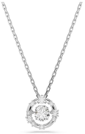 Swarovski Constella Kollektion, Rundschliff, Tanzender Stein, Weiß, Rhodiniert