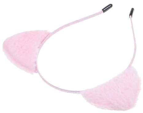 TOGEVAL Serre-tête Oreilles Chat Doux Peluche pour Femme Bandeau Maquillage et Spa Serre-tête Rose avec Oreilles de Chat Mignon Confortable et Léger pour Soins Visage et Cosplay
