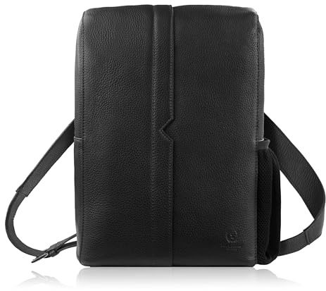 Lederrucksack schwarz urban für Premium-Arbeit Kompakt Paolo Peruzzi T-144-BL