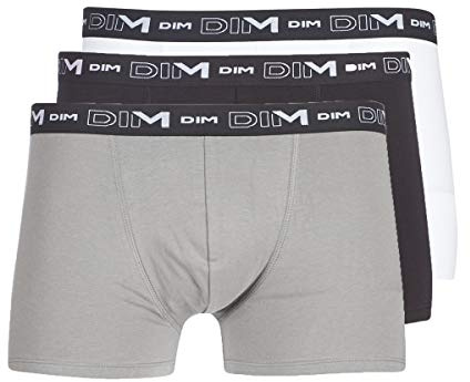 DIM Lot de 3 Boxers Homme | Coton Stretch Respirant | Maintien Optimal | Sans Étiquette