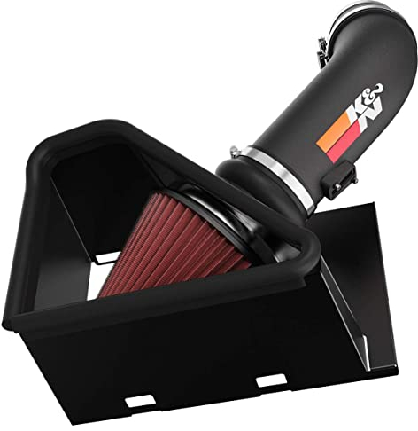 K&N High Performance Air Intake Kit kompatibel mit Dodge Ram 2500/3500 6.4L V8 2014-2018 - Schwarz/Rot (77-1568KTK)