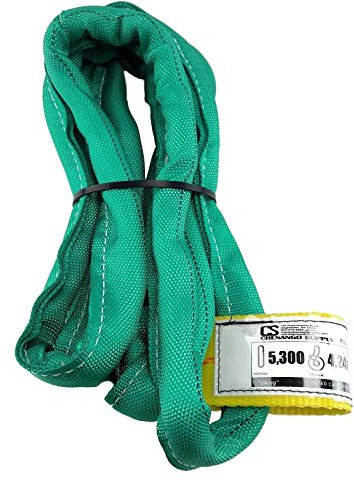 Imbracature verdi VR2 x 4 'Made in USA 4'-12' Lunghezze nell'elenco, doppio strato copertura infinita rotonda Poly sollevamento imbracature, 2,4 kg verticale, 1,9 kg choker, 4,8 kg cestino (poliestere