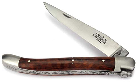 Forge De Laguiole Taschenmesser - 11 cm - Griffschalen Schlangenholz Amourette - Backen und Klinge 9 cm matt