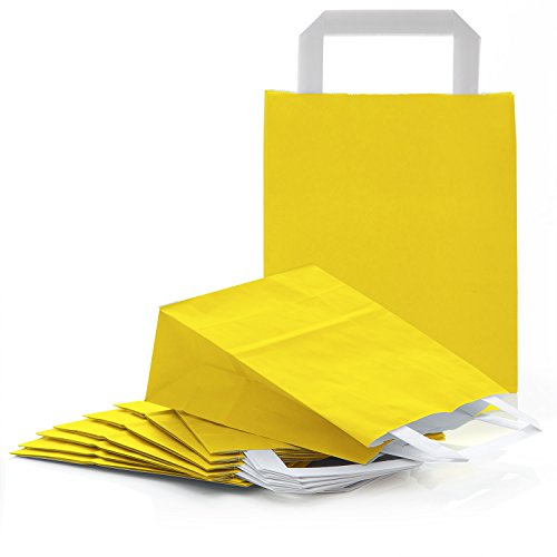 Logbuch-Verlag 10 gelbe Papiertüten Ostern 18 x 8 x 22 cm Sommer Papiertasche Geschenktüte Geschenkbeutel - Verpackung für Geschenke