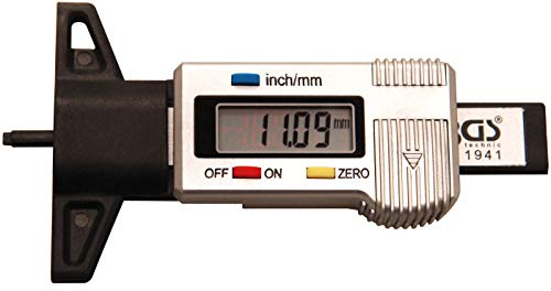 1 x BGS Reifenprofilmesser Digital mit LCD-Display Profiltiefe Messschieber Gummi Profiltiefenmesser Auto Reifen Tiefenprofilmesser Digital Tiefenmesser Profilmesser