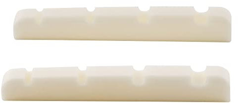 Musiclily 38mm Slotted Bass Bone Nut Flat Bottom for 4 String Precision/Jazz Bass Guitar,38x3.5x5mm(2 Pieces)