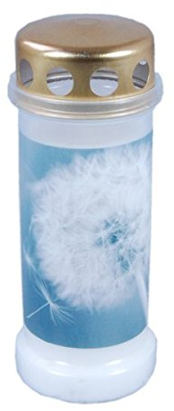 12 x Grablicht Dauerbrenner Nr. 6 mit Deckel, Motiv Pusteblume