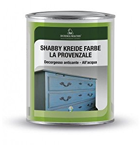 BORMA WACHS Shabby Chic Möbel Kreidefarbe matt Landhaus Stil Vintage Look 375ml (WEISSGRAU - 822)