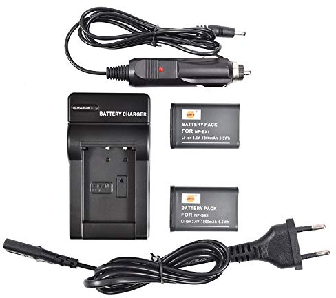 DSTE 2-Pack Batteries + Dual USB Chargeur pour Sony NP-BX1 ZV1 ZV-1 DSC-HX90V DSC-HX400V DSC-HX60V DSC-WX300 HDR-GW66V HDR-GWP88V FDR-X3000 HDR-AS300 FDR-X1000V HDR-MV1