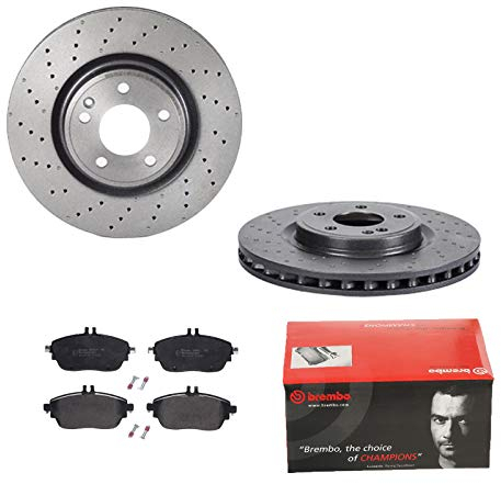 2 Bremsscheiben belüftet 320 mm + Bremsbeläge Vorne von Brembo Gelocht/innenbel (1420-54462) Bremsensatz Bremsanlage Bremsen-Kit,Bremsenset, Bremsscheiben, Bremsbeläge, Bremsen-Set, Beläge,