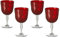 Omada Design Ensemble de 4 verres à eau ou à vin de 27,5 cl en plastique incassable, lavable au lave-vaisselle, fabriqué en Italie, ligne Diamond, RougeTransparent