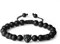 COAI Geschenkideen Glücksarmband aus Matt Onyx Verstellbares Armband Unisex mit CZ Panther-Kopf Charm