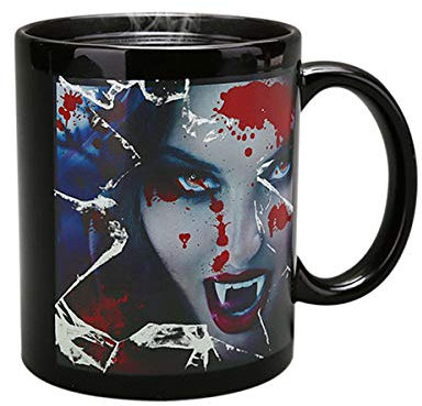 ASEOK Creative Midnight Nightmare Tazza da caffè con Cambio Termico a Colori, Immagine Animata in Ceramica Tazza Magica in Ceramica Nera per caffè, Regalo di Natale per Bambini (Style-B)