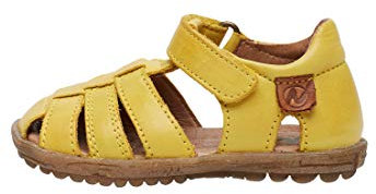 Naturino SEE-Sandales semi-fermées en cuir, Jaune 24