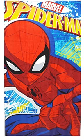 Theonoi Kinder Handtuch Saunatuch Strandtuch Duschtuch Badetuch wählbar: Spiderman Batman Transformers Star Wars Avengers Superman Geschenk für Jungen (Spiderman)