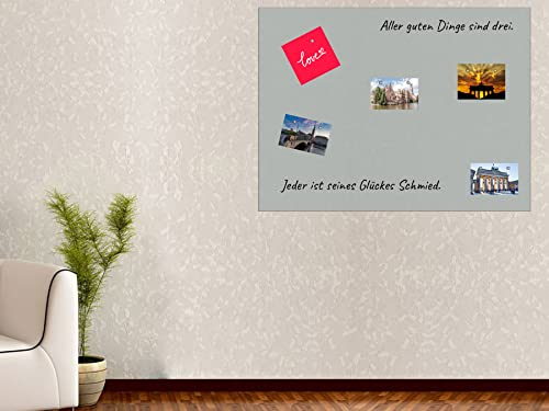 50x50 cm Selbstklebende und magnetische Vinyl- Tafelfolie in verschiedenen Größen | Farbe: Grau | inkl. 10er Set Magnete| Kreidetafel | Selbstklebefolie l Memoboard