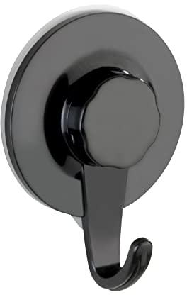 WENKO Ultra-Loc Wandhaken Valenza Schwarz, Handtuch-Haken, Kleiderhaken, befestigen ohne bohren Colgador negro 8.5 x 2.5 x 6.2 cm