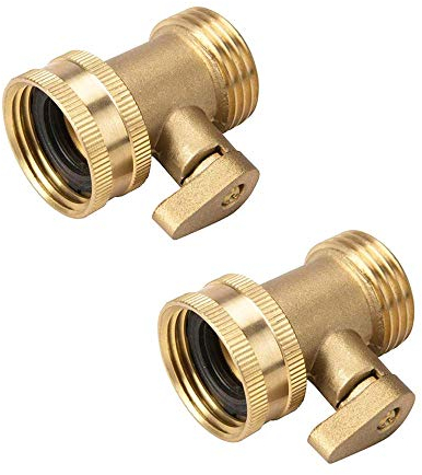 Chnee Gartenschlauch, Messing, Absperrventil, 1,9 cm Gewinde, robust, Wasserschlauch, Absperrventil, Wasserhahn-Schlauch-Adapter, 2 Stück