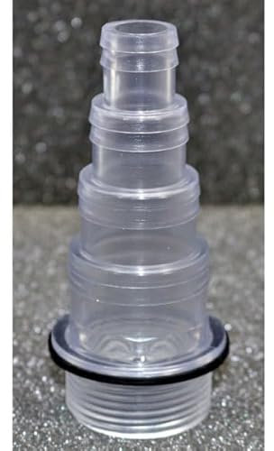 eco-filtration - 1.25 BSP Threaded 4-Step Hosetail – Clear – for 20mm, 25mm, 32mm, 38mm Flexible Hose