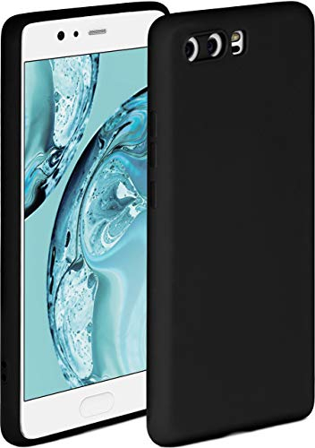 ONEFLOW Soft Case für Huawei P10 Hülle aus Silikon mit Kameraschutz, Silikonhülle mit erhöhtem Schutz fürs Display, Backcover Schutzhülle, weiche Handyhülle, Schwarz