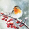 20 Servietten Winterszene mit Vogel | Schnee | Natur 33x33cm