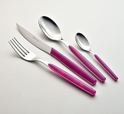 EME POSATERIE Dream Viola 51 - Set di Posate da Tavola in Acciaio Inox 18/0, Nichel Free, per 6 Persone, 24 Pezzi