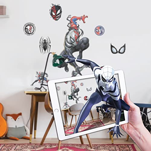 Venomized Spider-Man Marvel Wandaufkleber – Marvel Spider-Man Wandaufkleber – mit 3D-Augmented Reality Interaktion – 68,6 cm hoch x 33 cm breit Venom Symbiote Spider-Man Aufkleber
