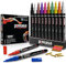 PINTASA Acrylic Paint Pens, Multi-Surface Water Based Fine Tip Vibrant Quick Dry Acrylic Colouring Markers for Rock Painting, Ceramic, Wood, Metal, DIY Crafts with Microfiber Nibs