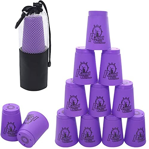 DQTYE 12 Stück Stapelbecher für Sport-Stapelbecher für Training, Spiel, Geschwindigkeit, Herausforderung, Wettkampf-Party – Lila
