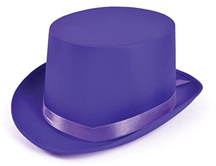 Satin-Zylinder mit Band für Erwachsene, viktorianisches Kostüm, Tanztheater, Bühne, Showhut (lila)