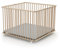 WEBABY - Laufstall Baby Faltbar Holz mit rollen und matte 100x100 Buche roh| Laufgitter baby Klappbar XXL | 3 Stufen Höhenverstellbar | Für Kinder bis 24 Monate