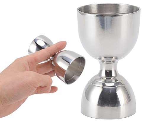 Cuivre Bell Jigger Premium Cocktail Jigger 30/60ml Jigger en Acier Inoxydable pour Barman Acier Durable Haute Précision Large Ouverture Mesure Jigger pour Cocktail Liquor(30/60ml Classique Argent)