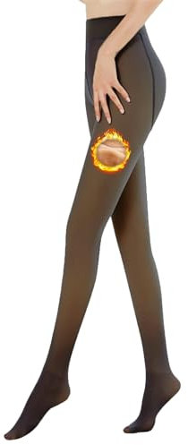 HANERDUN Medias Térmicas Mujer Transparentes Forro Polar Leotardos Cintura Alta Leggings Pantimedias Color Piel
