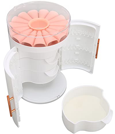 Dpofirs Schmuckkästchen-Organizer für Mädchen, Frauen, Kleine Schmuckkästchen, Ohrringhalter, 5 Schichten, Große Kapazität, 2 Türen, Mini-Schmuckschrank für Schmuck, Künstliche Nägel, Kosmetik (Weiß)