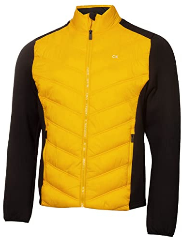 Calvin Klein Mens Frontera Hybrid Golf Jacket - Mustard - M