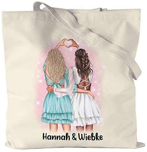 Kiddle-Design Beste Freundin Jutebeutel Personalisiert Name Geschenk Geburtstag Freundschaft Freundinnen-Geschenk selbst gestalten Best Friend