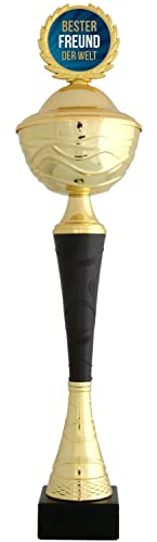 Druckspezialist Pokal Bester Freund der Welt Geschenk DRANCY 43cm mit Deckel