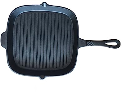 KICHOUSE Parrilla Cuadrada De Hierro Antiadherente Sartén Para Carne Para Cocinas Eléctricas Gas