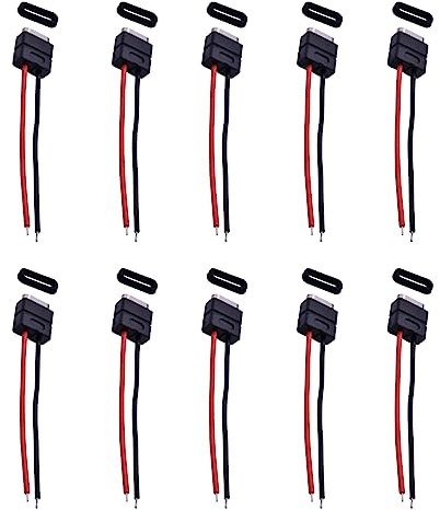 DAGIJIRD 10* USB 2.0 hembra cable de coleta impermeable hembra enchufe de carga DIY 5 V 2 pines conector de cable