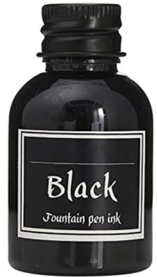 30ML Encre de Calligraphie, Encre Stylo Plume sans Carbone, Encre D'écriture pour Le Stylo Plume, Stylos en Verre, Peinture Fournitures D'écriture Encres Bouteilles Noir