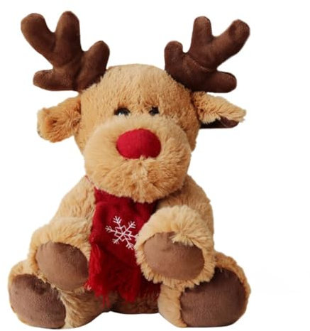 Toyvian Plüsch-Rentier 29 cm Weihnachts-Rudolph-Puppe Weihnachtsplüsch-Moos-E-Stofftier Elch-Plüschtier Weihnachtsdekoration Heimdekoration Tischdekoration Sitzend