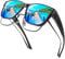URUMQI Überzieh Sonnenbrille über Normale Brille, Polarisiert Überbrille Sonnenbrille für Brillenträger Damen Herren, Fit over Sunglasses mit UV400 Schutz für Fahren, Angeln Schwarzer Rahmen